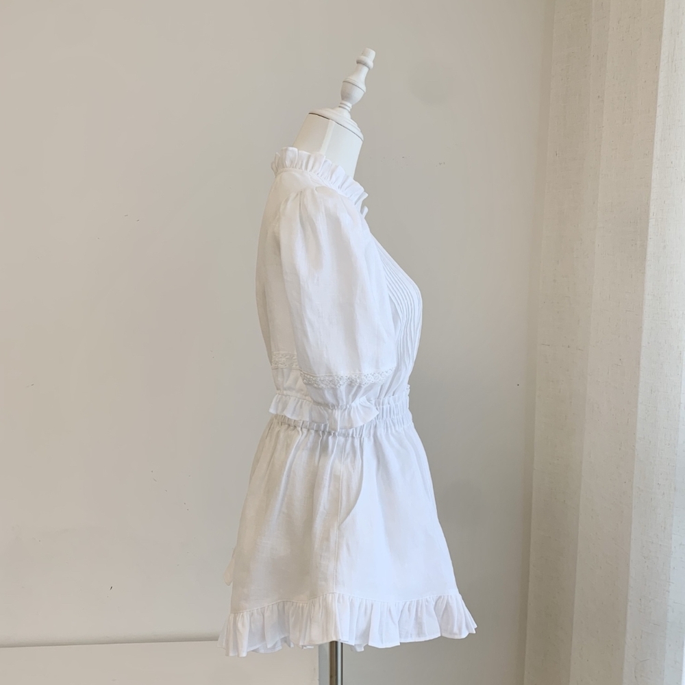 Morton Mac Sanna Pintuck Blouse With Greta Frill Short - Picture 11 of 14